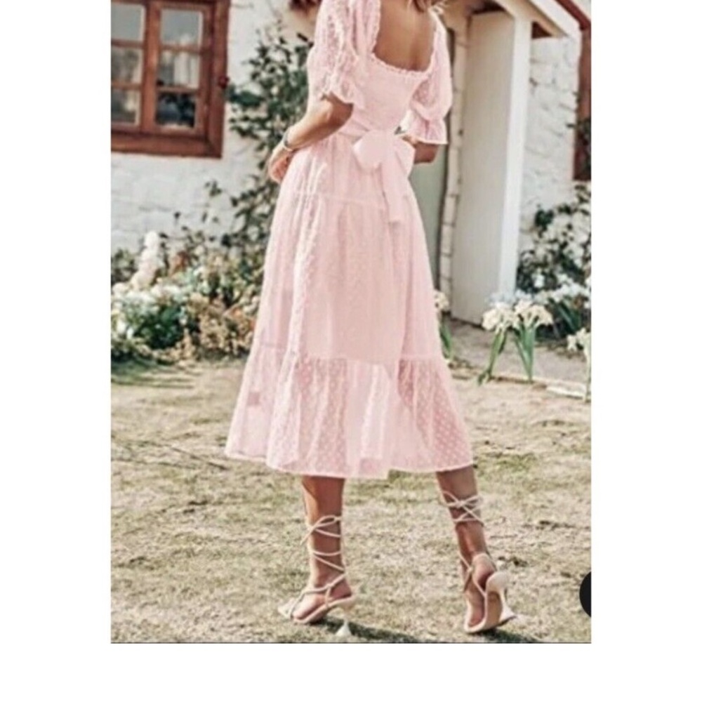 Merokeety boho, smocked flowy Midi Dress with Puff Sleeves nwt - Picture 12 of 12